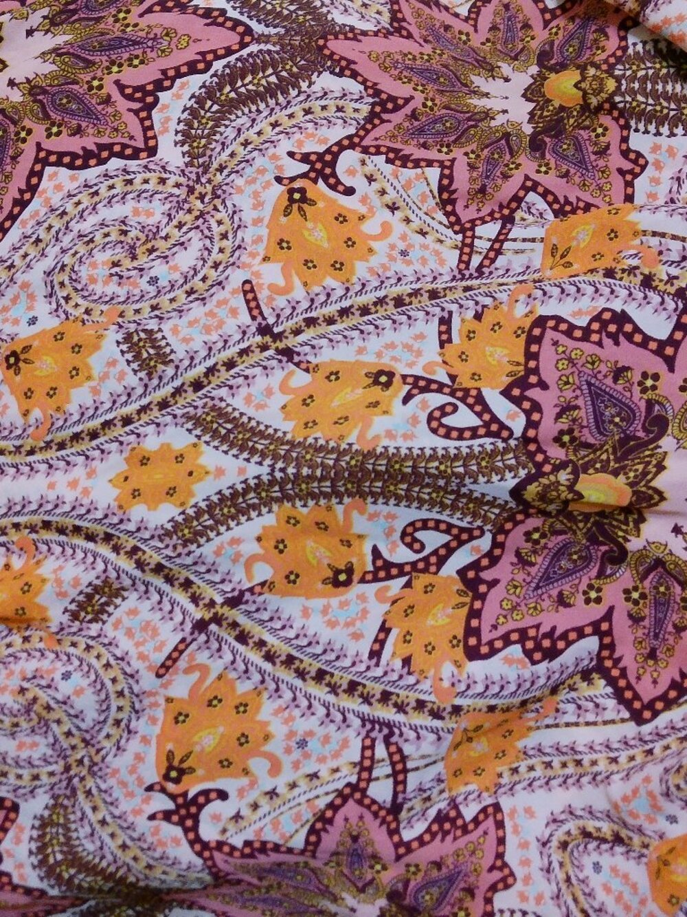 GB Paisley Sheer Side Slits Sheer Lined Boho NWT Long Flowy Maxi Dress SIZE SM - Picture 4 of 7